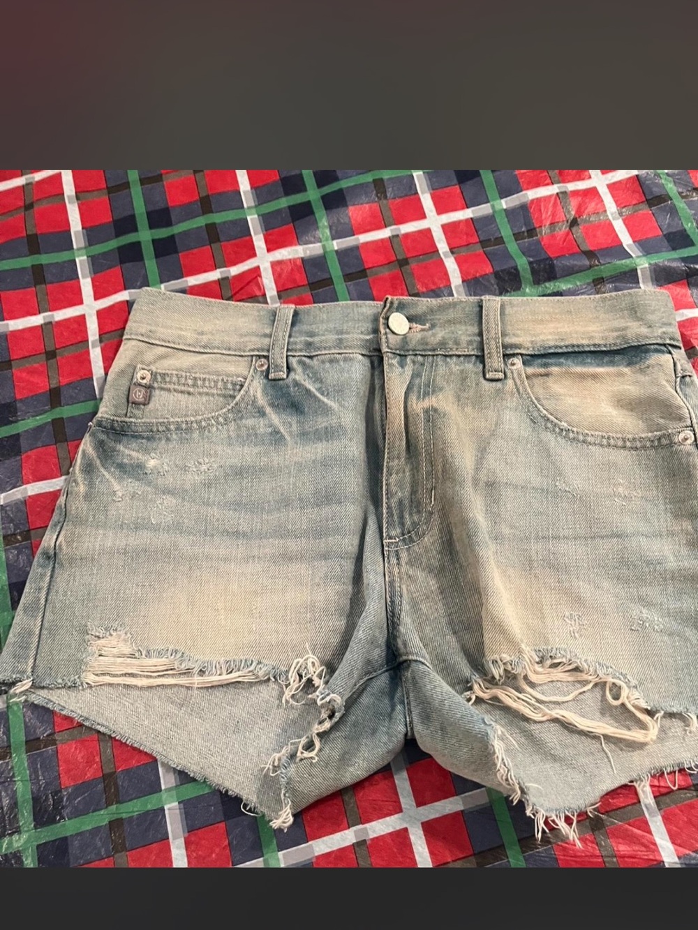 Just USA Light Blue Distressed Denim Cutoff Shorts